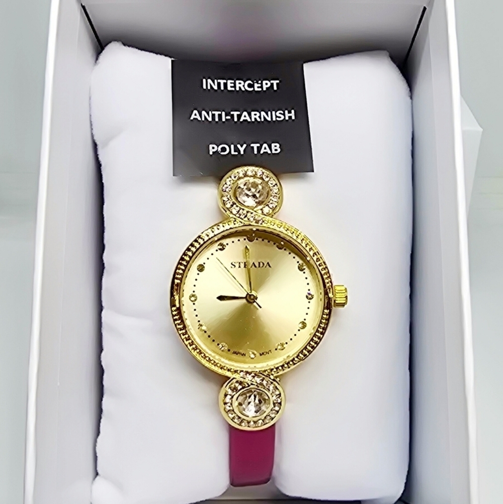 Strada Austrian Crystal Japanese Movement Infinity Watch in Goldtone - Picture 2 of 5